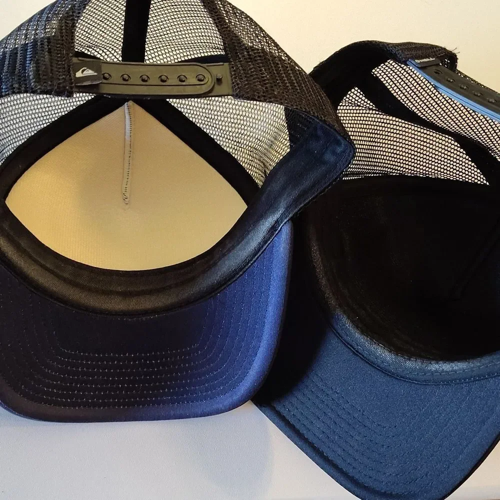 Quiksilver and O'Neill Striped Snapback Trucker‎ Beach Hats Bundle Of 2